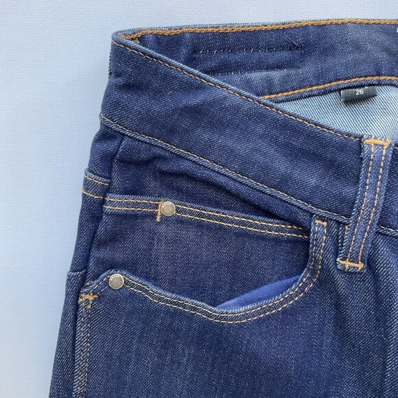 Guess Women’s Curve X Mid Rise Skinny Jeans In Dark Indigo Denim Size 26 - Picture 6 of 12